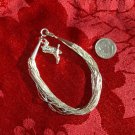 20 Strand Liquid Silver Bracelet with Cowboy Boot and Spurs Charm #039