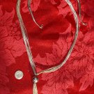 30" inch 8 Strand Liquid Silver Necklace with Silver Ball and Dangles #042