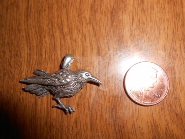 Sterling Silver Raven Pendant
