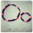 Neon Edm Rave Hot Pink Coconut Bead Stretch Necklace & Bracelet Jewelry Set