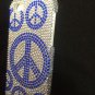 iPhone 5 5s BLING Blue Silver Vintage Peacesign Peace Symbol Hard Case Cover