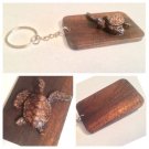 Honu TeakWood Wood Turtle Tortoise KEY CHAIN Ring Hawaiian Surf Accessories