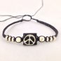 New Handmade Peace Of Swag Batik Bone Bead Waxed Cord Peace Sign Candy Bracelet