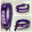 Native Cross Bracelet Blue & white Genuine Leather Slip Knot Hipster Jewelry