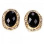 Europe and America Style Stud Earring with Black Diamond