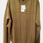 NEW DOCKERS MENS V-NECK SWEATER STRIPES PLAID GREEN LONG SLEEVE L/S Large L