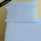 1200 TC Egyptian Cotton Bed Sheet Set Cal-King Size Light Blue Solid