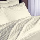 1200 TC Egyptian Cotton Bed Sheet Set Cal-King Size Ivory Stripe