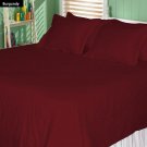 1200 TC Egyptian Cotton Bed Sheet Set King Size Burgundy Stripe