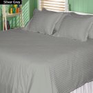 1200 TC Egyptian Cotton Bed Sheet Set Queen Size Grey Stripe