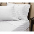 1200 TC Egyptian Cotton Bed Sheet Set Queen Size White Stripe