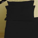 1200 TC Egyptian Cotton Bed Sheet Set Short Queen Size Black Solid