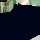 1200 TC Egyptian Cotton Bed Sheet Set Short Queen Size Navy Blue Stripe