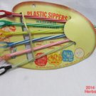 6 Plastic Sipper Straws Fork End New Mid Century NOS Pre 1962 Art Button Co .f