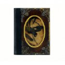 Handmade - hand painted customisable journal,vintage blank notebook: Olive branch, XS, wooden cover
