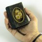 Handmade - hand painted customisable journal,vintage blank notebook: Olive branch, XS, wooden cover
