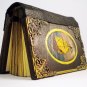 Handmade-hand painted personalised customisable vintage blank journal: Old ship, wooden cover, XS
