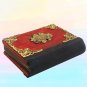 Handmade customisable personalised vintage blank notebook: Navy blue colour, wooden cover, XS size