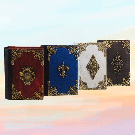 Handmade personalised vintage blank notebooks: Bridesmaid's gifts, wedding favors, pack of four, XS