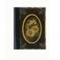 Handmade - hand painted customisable vintage blank notebook: White flowers, wooden cover, XS
