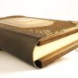 Handmade - hand painted customisable vintage blank notebook: Book and pen, wooden cover, small