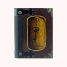Handmade - hand painted customisable vintage blank journal: Skeleton key, wooden cover, medium