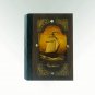 Notebook, handmade - hand painted, customisable: Old ship, wooden cover, metallic design