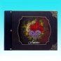 Photo album, handmade - hand painted, vintage customisable album: Flowers, wooden cover, medium