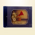 Vintage photo album, handmade - hand painted customisable antique: Old grammophone, wooden cover