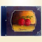 Vintage photo album, handmade - hand painted, personalised, customisable: Pomegranates, wooden cover