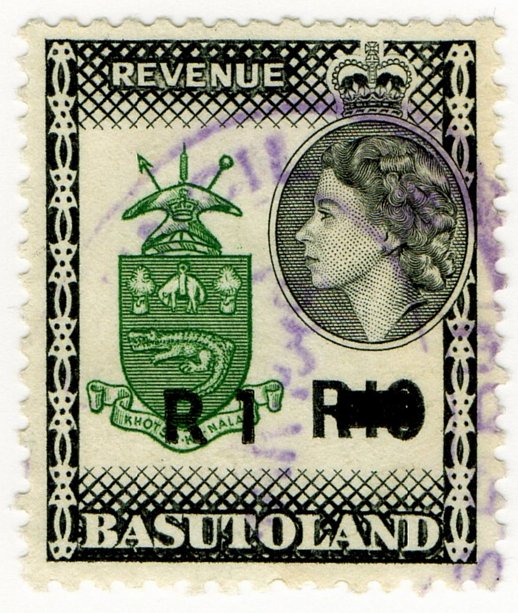 (I.B) Basutoland Revenue : Duty R1 on R10 OP