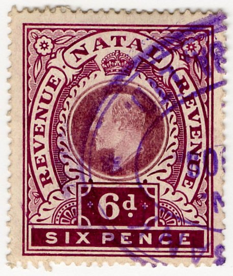 (I.B) Natal Revenue : Duty Stamp 6d