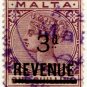 (I.B) Malta Revenue : Duty Stamp 3d on 1/- OP
