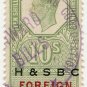 (I.B) George VI Revenue : Foreign Bill 10/- (H&SBC pre-cancel)