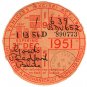 (I.B) GB Revenue : Car Tax Disc (Bedford Goods 1951)