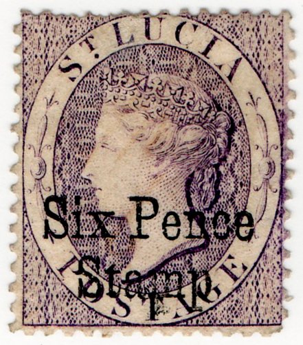(I.B) St Lucia Revenue : Duty Stamp 6d