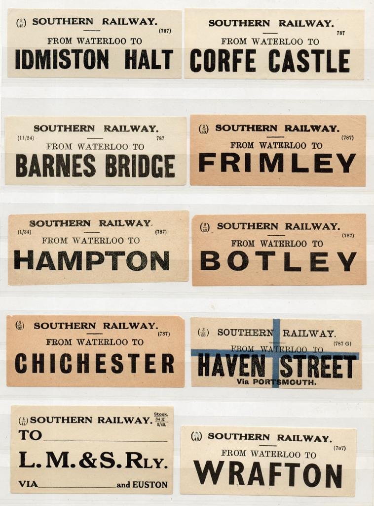 (I.B) Southern Railway : Parcel Label Collection