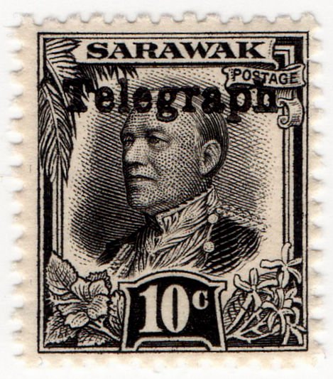 (I.B) Sarawak Telegraphs : Overprint 10c