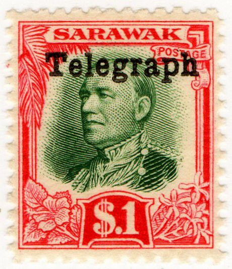 (I.B) Sarawak Telegraphs : Overprint $1