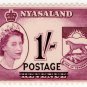 (I.B) Nyasaland Revenue : Duty 1/- (postal overprint)