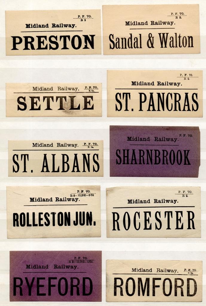 (I.B) Midland Railway : Parcel Label Collection