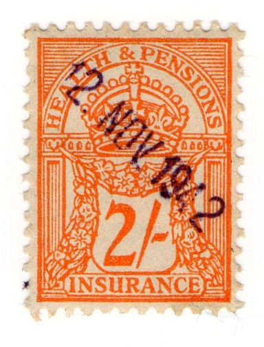 (I.B) George VI Revenue : Health & Pensions Insurance 1/-