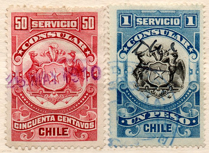 (I.B) Chile Revenue : Consular Service 1P 50c