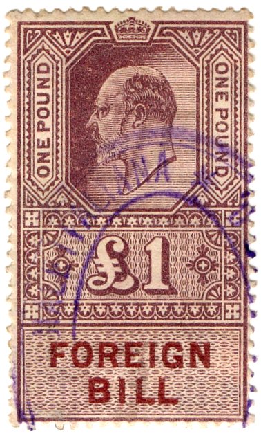 (I.B) Edward VII Revenue : Foreign Bill &Acirc;&pound;1