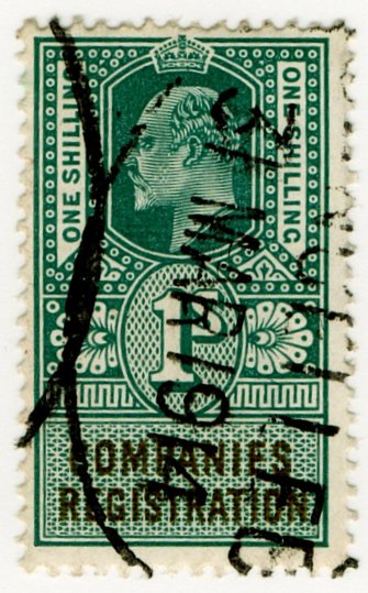 (I.B) Edward VII Revenue : Companies Registration 1/-