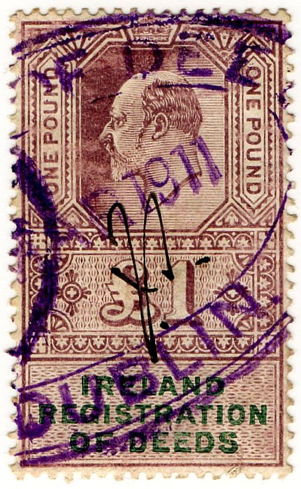 (I.B) Edward VII Revenue : Ireland Registration of Deeds &Acirc;&pound;1