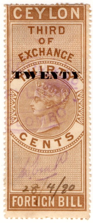 (I.B) Ceylon Revenue : Foreign Bill 20c OP