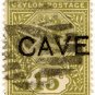 (I.B) Ceylon Postal : 15c Cave Pre-Cancel