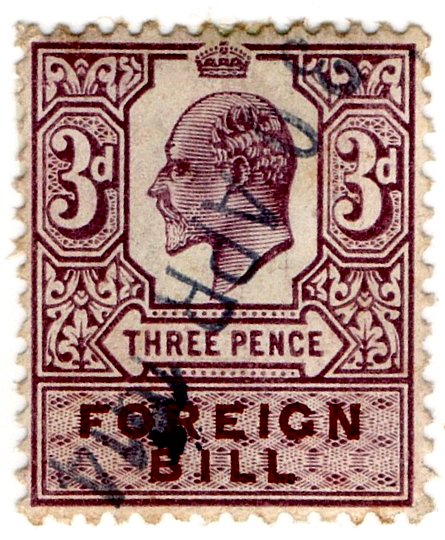 (I.B) Edward VII Revenue : Foreign Bill 3d