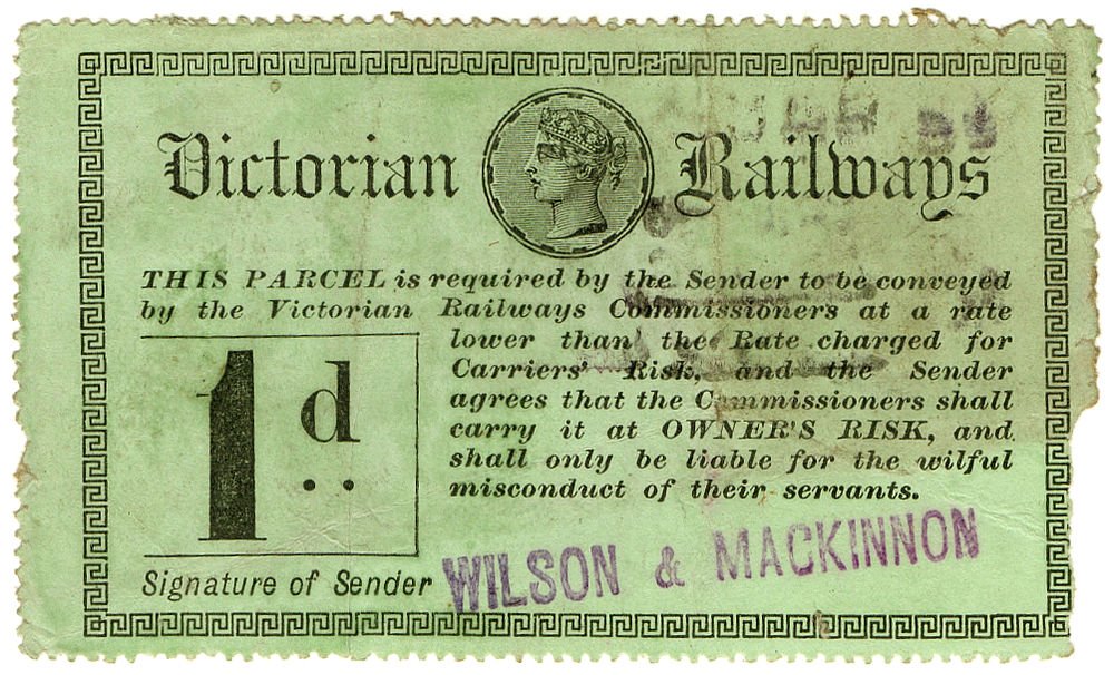 (I.B) Australia - Victoria Railways : Parcel 1d (Wilson & Mackinnon)